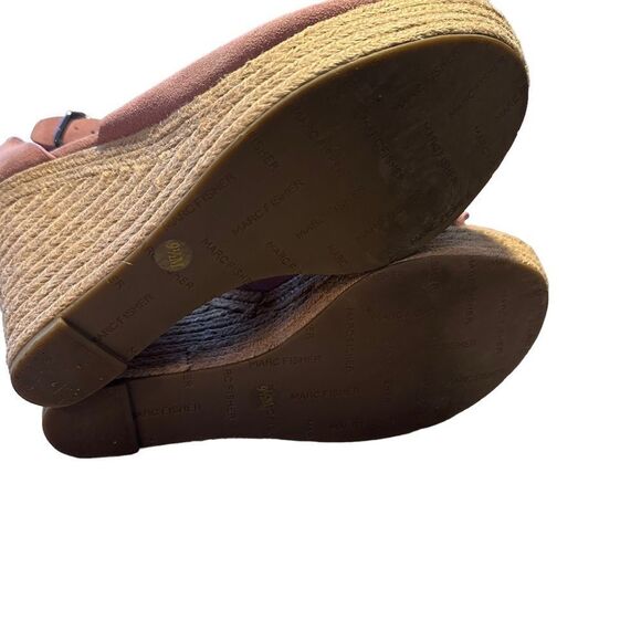 Marc Fisher‎ Pink Haya Scallop Ankle Strap Espadrille Wedge - Size 9.5 - Picture 9 of 16
